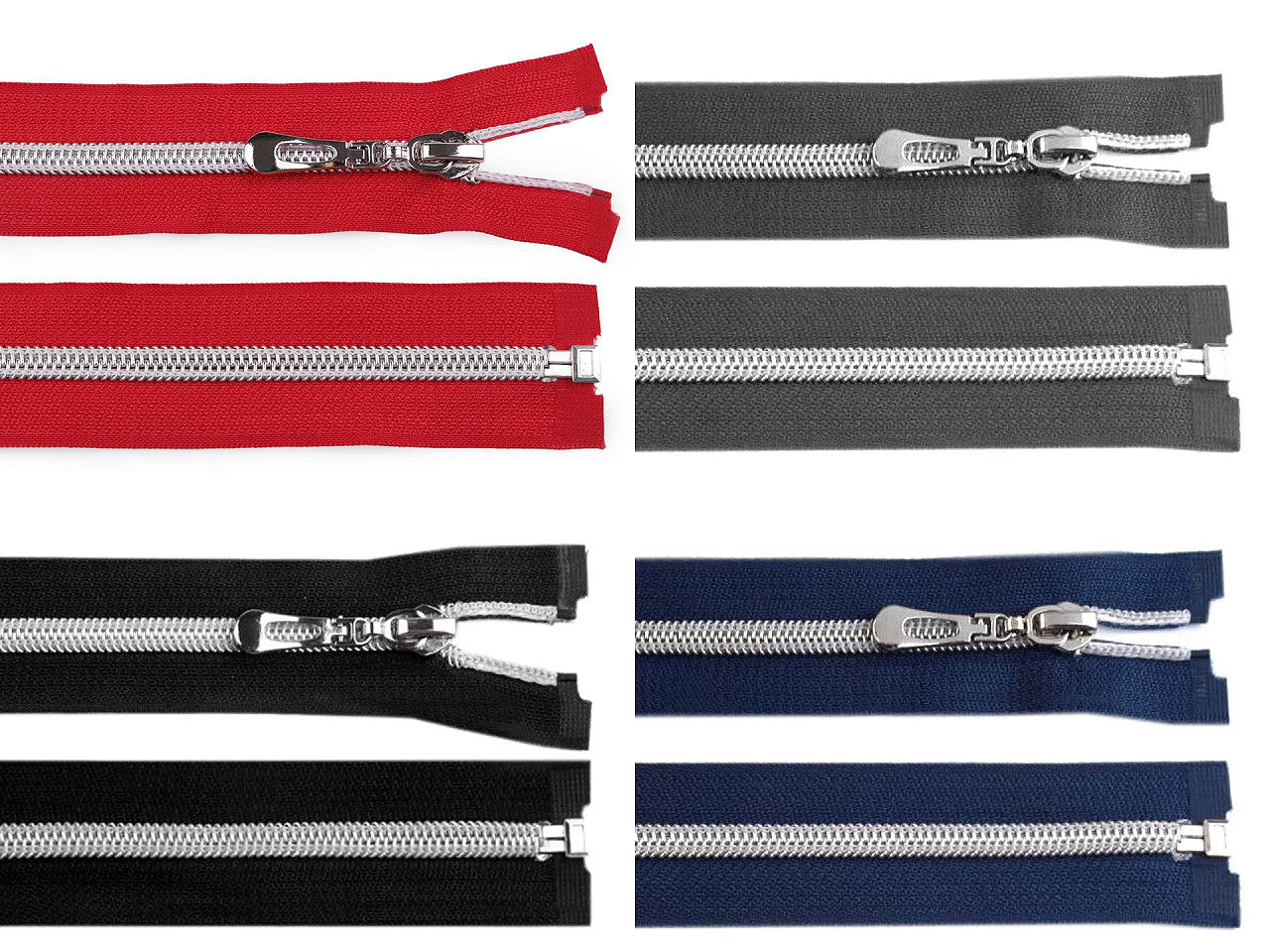 FAG en nylon avec dents argentées, No 7, longueur 65 cm