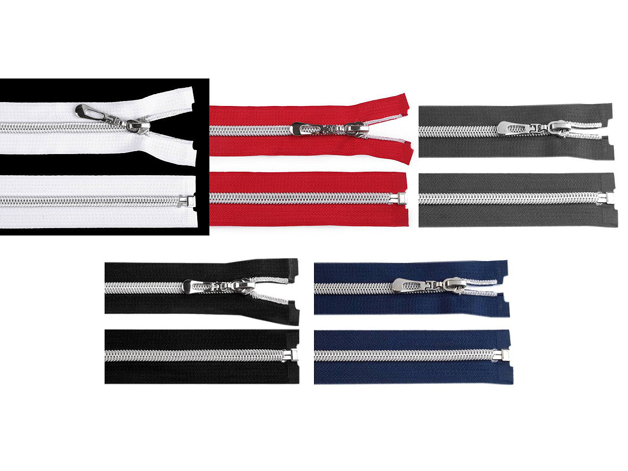 FAG en nylon avec dents argentées, No 7, longueur 70 cm