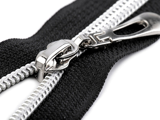 FAG en nylon avec dents argentées, No 7, longueur 80 cm