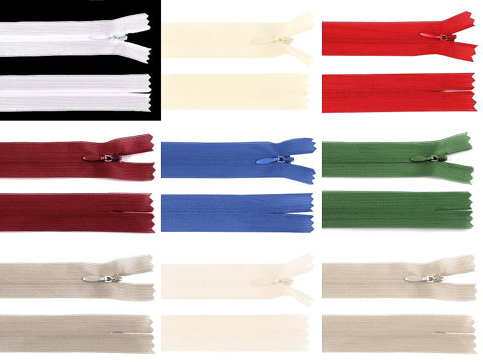 FAG invisible en nylon No 3, longueur 30 cm, Dederon