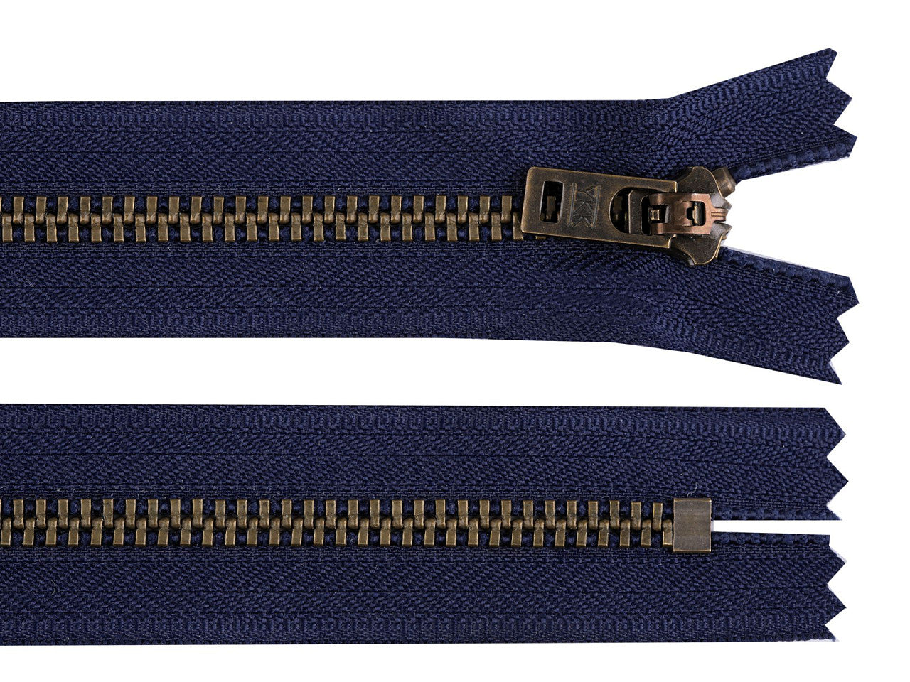 Fermeture Éclair métallique YKK n<sup>o</sup> 5, longueur 18 cm, laiton ancien, (pour jeans) - 1pc
