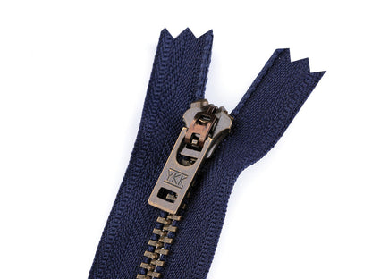 FAG métallique YKK No5, longueur 18 cm, laiton ancien, (pour jeans)