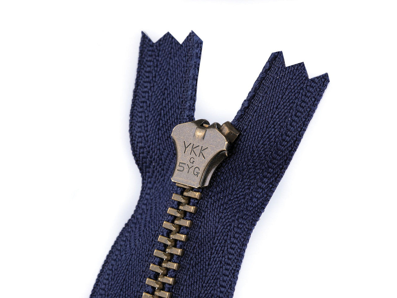 Fermeture Éclair métallique YKK n<sup>o</sup> 5, longueur 18 cm, laiton ancien, (pour jeans) - 1pc