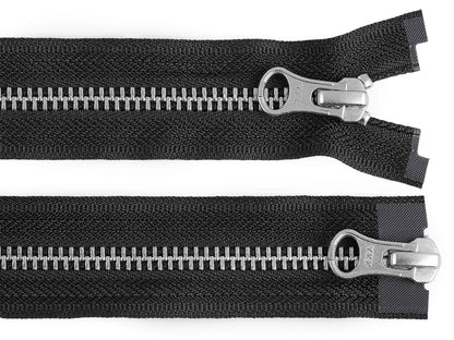 FAG métallique YKK No5 à 2 curseurs séparable 50 cm, séparable en cuir - 1pc