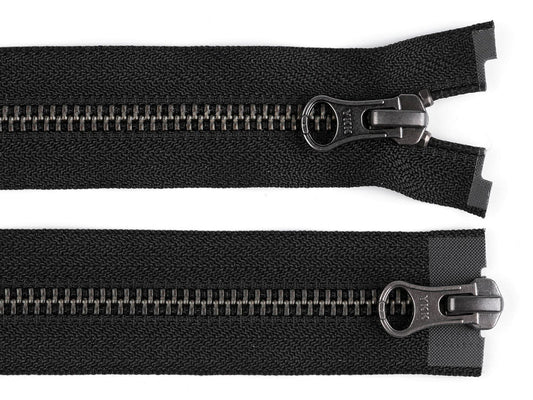 FAG métallique YKK No5 à 2 curseurs séparable 60 cm, séparable en cuir