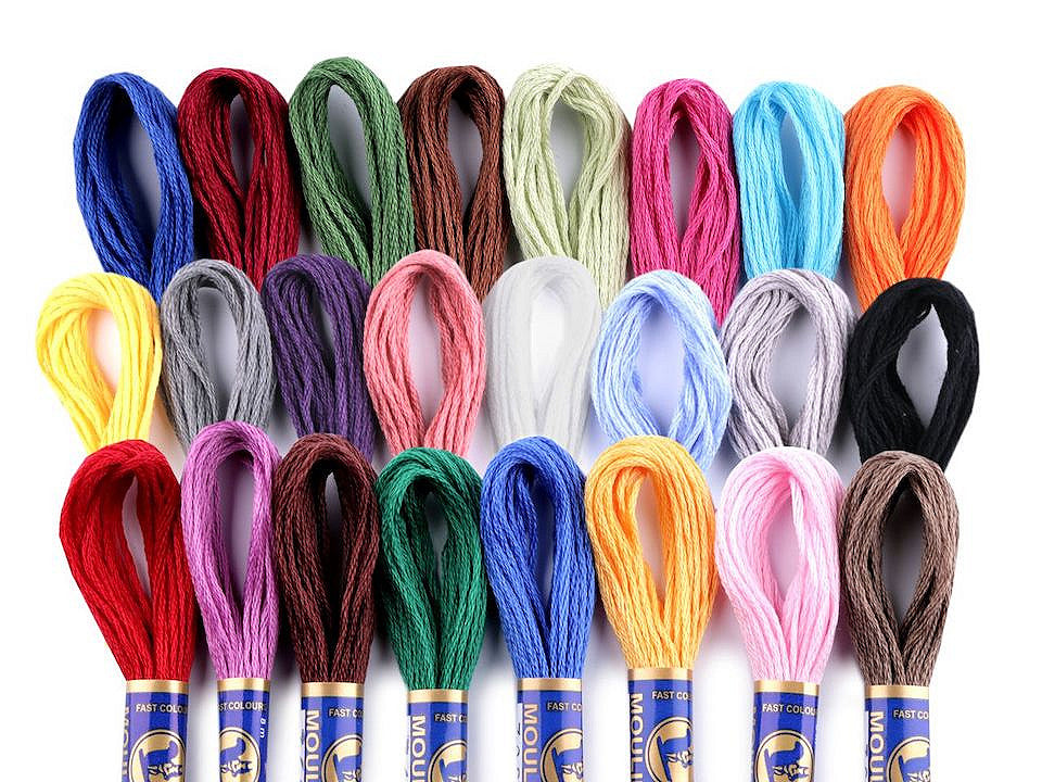 Fil de broderie en coton Mouliné, NITARNA Rép. Tchèque - 24pc