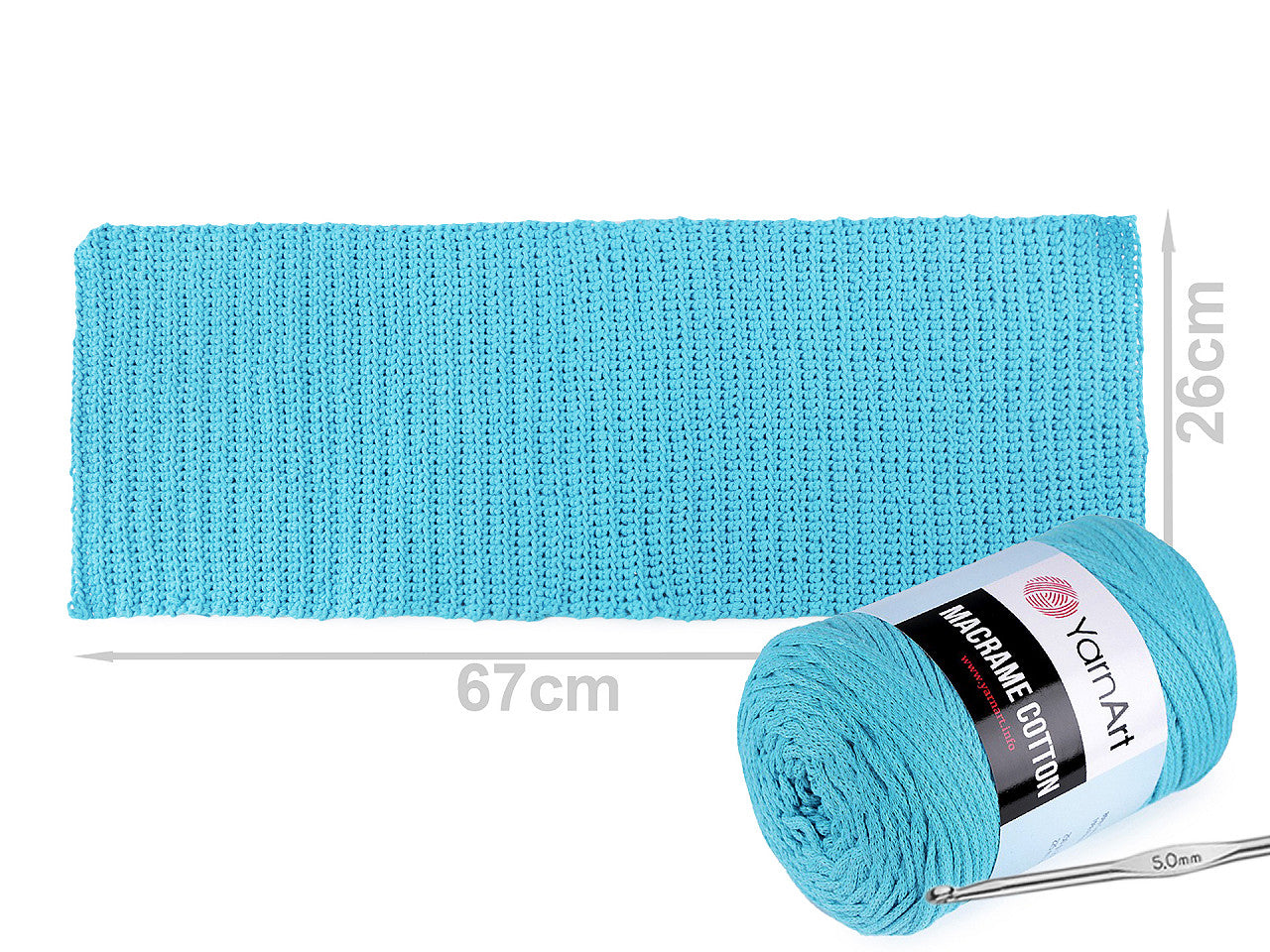 Fil à tricoter Macramé Coton, 250 g - 1pc