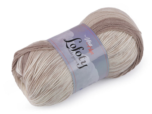 Fil à tricoter auto-motifs Lofoty pour chaussettes, 100 g
