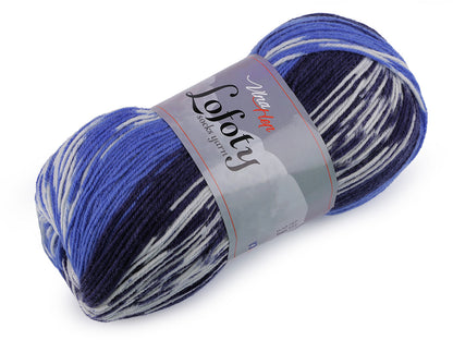 Fil à tricoter auto-motifs Lofoty pour chaussettes, 100 g