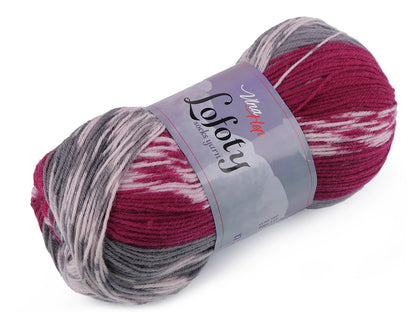 Fil à tricoter auto-motifs Lofoty pour chaussettes, 100 g