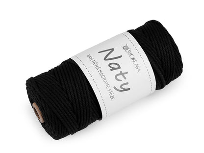 Pelote de laine en coton macramé Naty, Ø 3 mm, peignée - 1pc