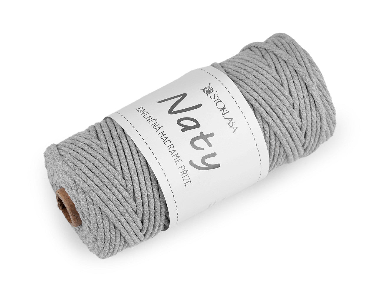 Pelote de laine en coton macramé Naty, Ø 3 mm, peignée - 1pc