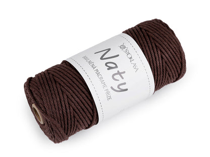 Pelote de laine en coton macramé Naty, Ø 3 mm, peignée - 1pc
