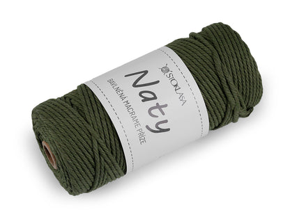 Pelote de laine en coton macramé Naty, Ø 3 mm, peignée - 1pc