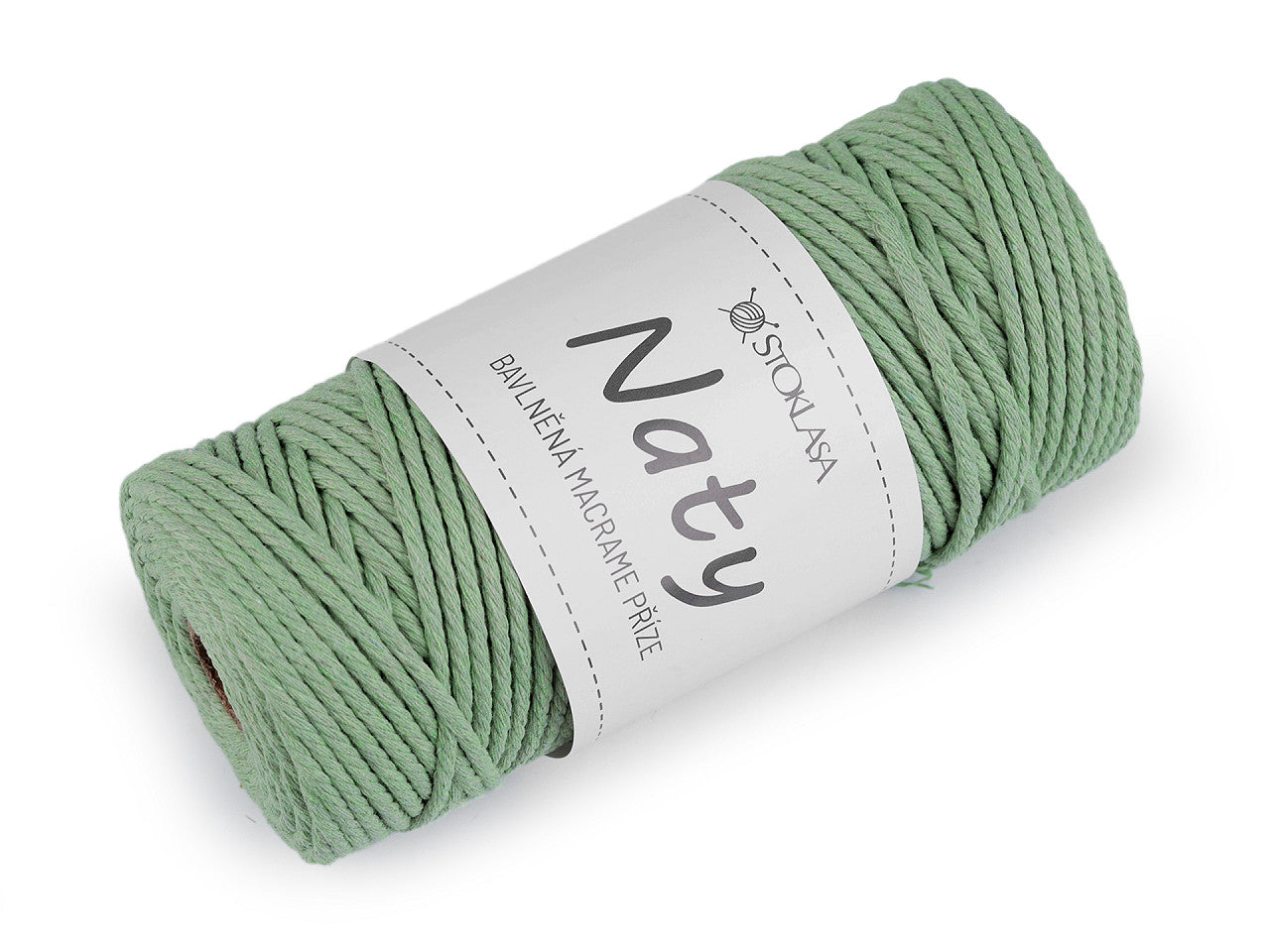 Pelote de laine en coton macramé Naty, Ø 3 mm, peignée - 1pc