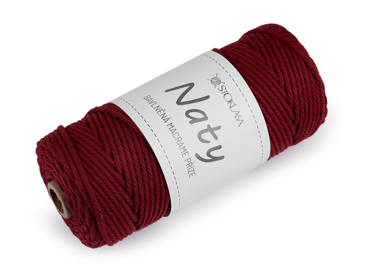 Pelote de laine en coton macramé Naty, Ø 3 mm, peignée - 1pc