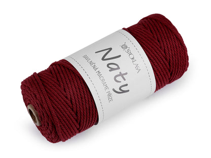 Pelote de laine en coton macramé Naty, Ø 3 mm, peignée - 1pc