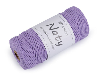 Pelote de laine en coton macramé Naty, Ø 3 mm, peignée - 1pc