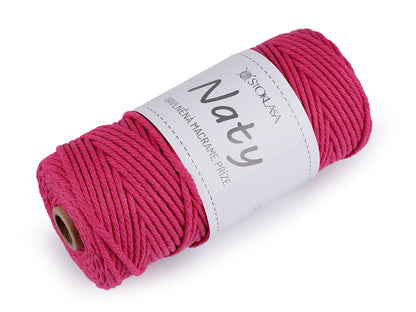 Pelote de laine en coton macramé Naty, Ø 3 mm, peignée - 1pc