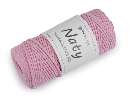 Pelote de laine en coton macramé Naty, Ø 3 mm, peignée - 1pc