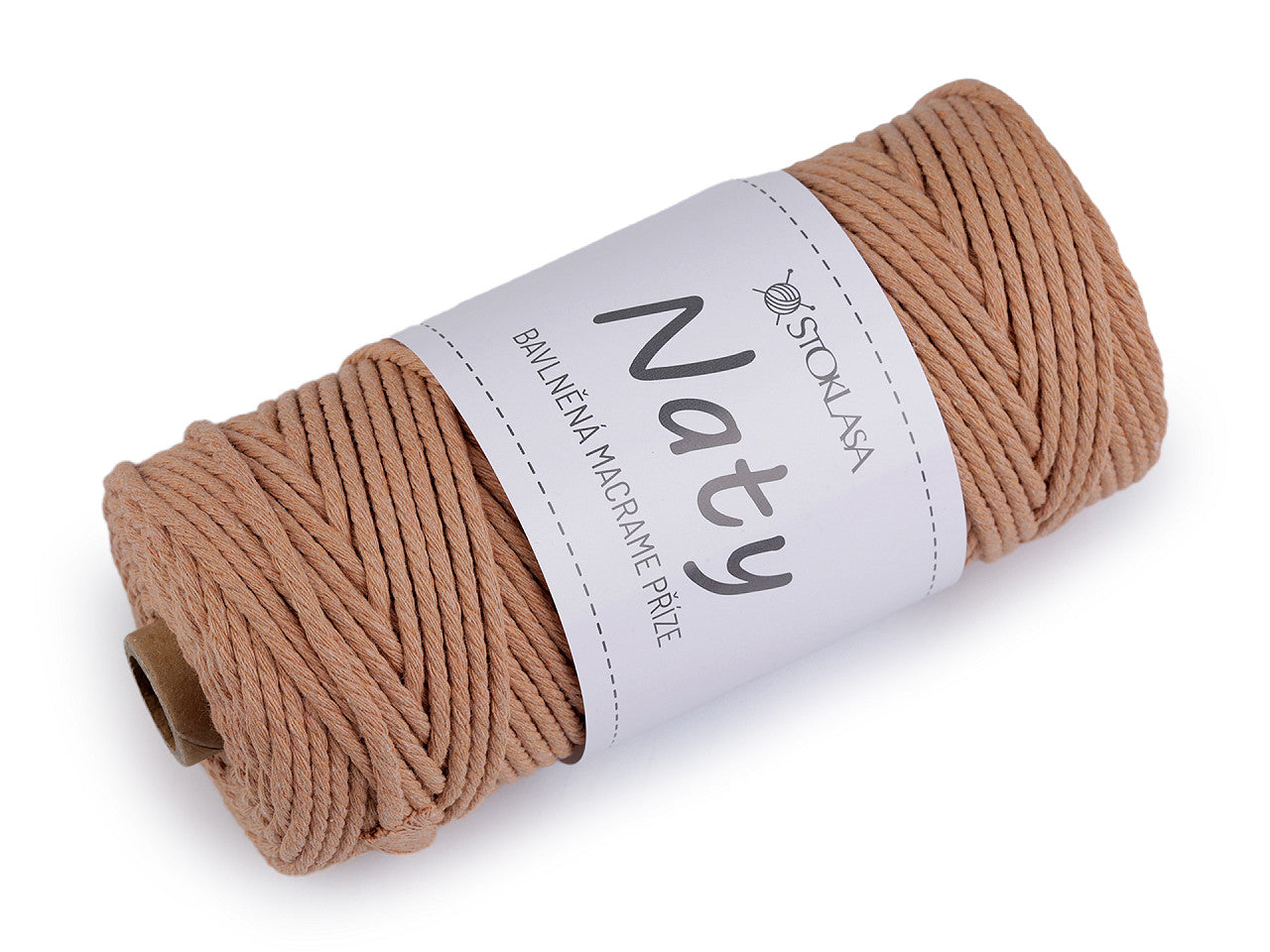 Pelote de laine en coton macramé Naty, Ø 3 mm, peignée - 1pc