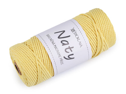 Pelote de laine en coton macramé Naty, Ø 3 mm, peignée - 1pc