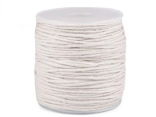 Mèche de coton tressée pour bougies, Ø 2 mm