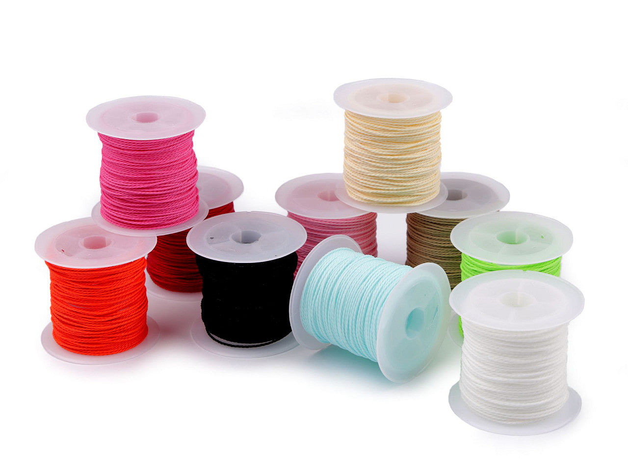 Cordon torsadé PES, Ø 1 mm, ciré - 1pc