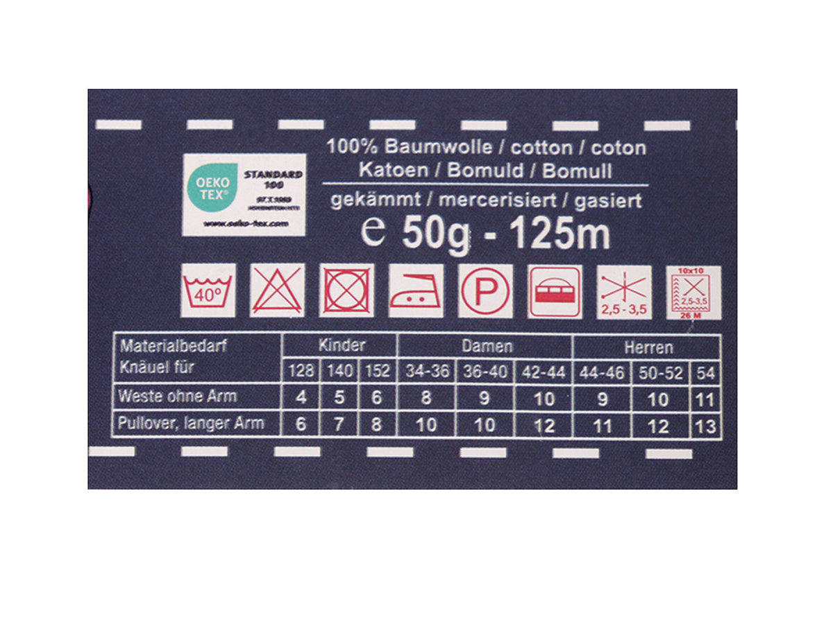 Pelote de laine en coton Twister Ibiza, 50 g - 1pc