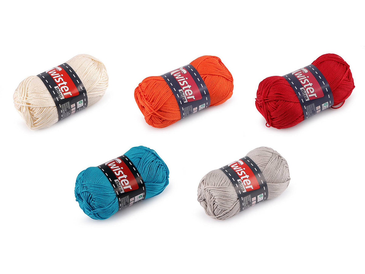 Pelote de laine en coton Twister Ibiza, 50 g - 1pc