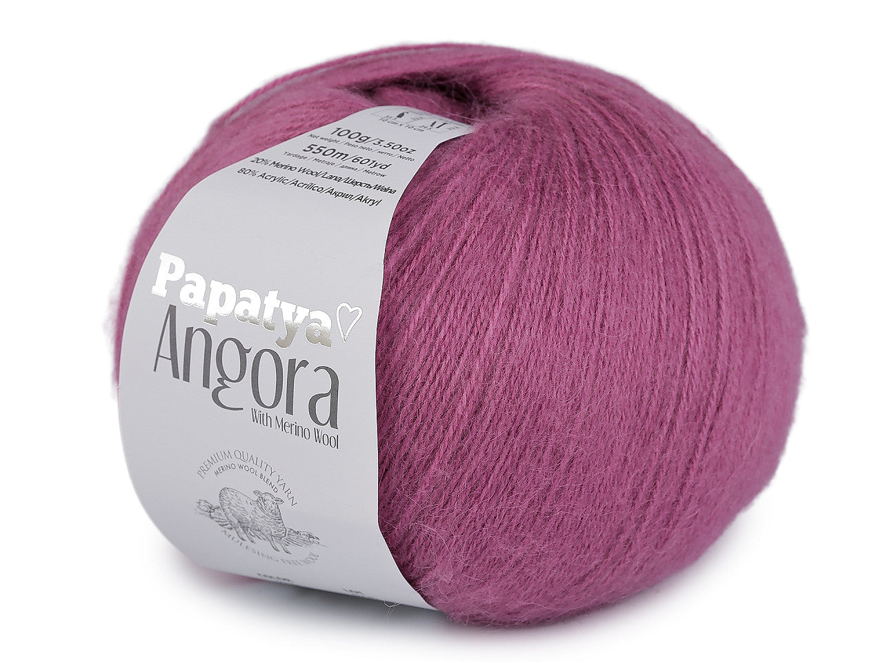 Pelote de laine Papataya Angora, 100 g - 1pc