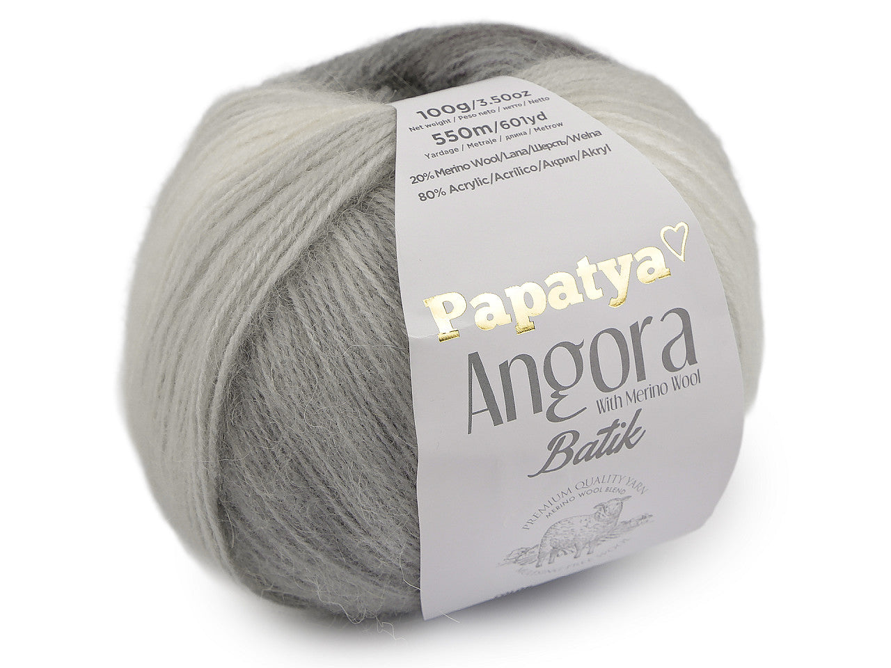 Pelote de laine Papatya Angora Batik, 100 g - 1pc