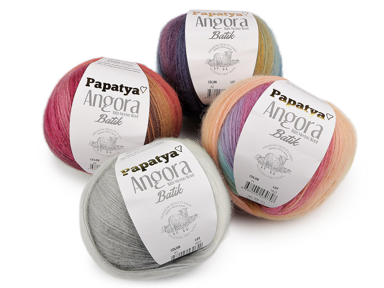 Pelote de laine Papatya Angora Batik, 100 g - 1pc