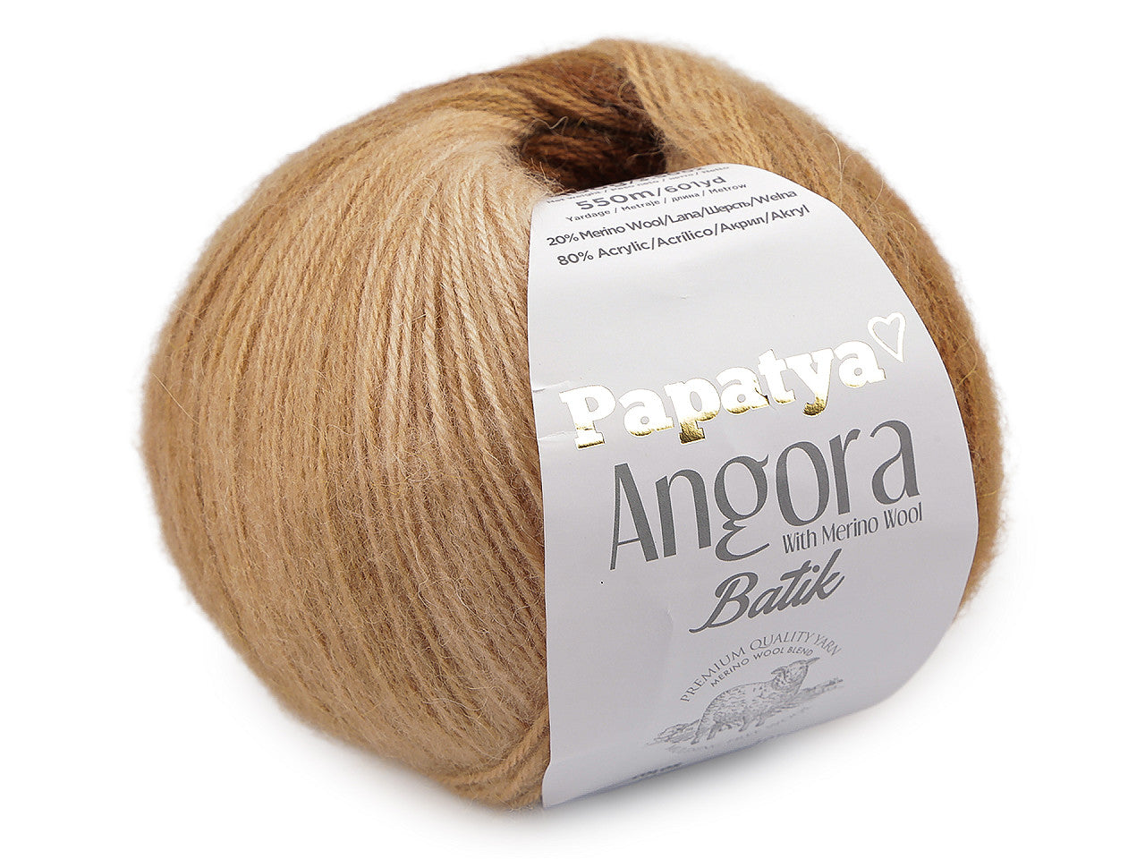 Pelote de laine Papatya Angora Batik, 100 g - 1pc