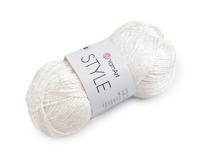 Pelote de laine en coton avec fibres de viscose, 50 g, Style - 1pc