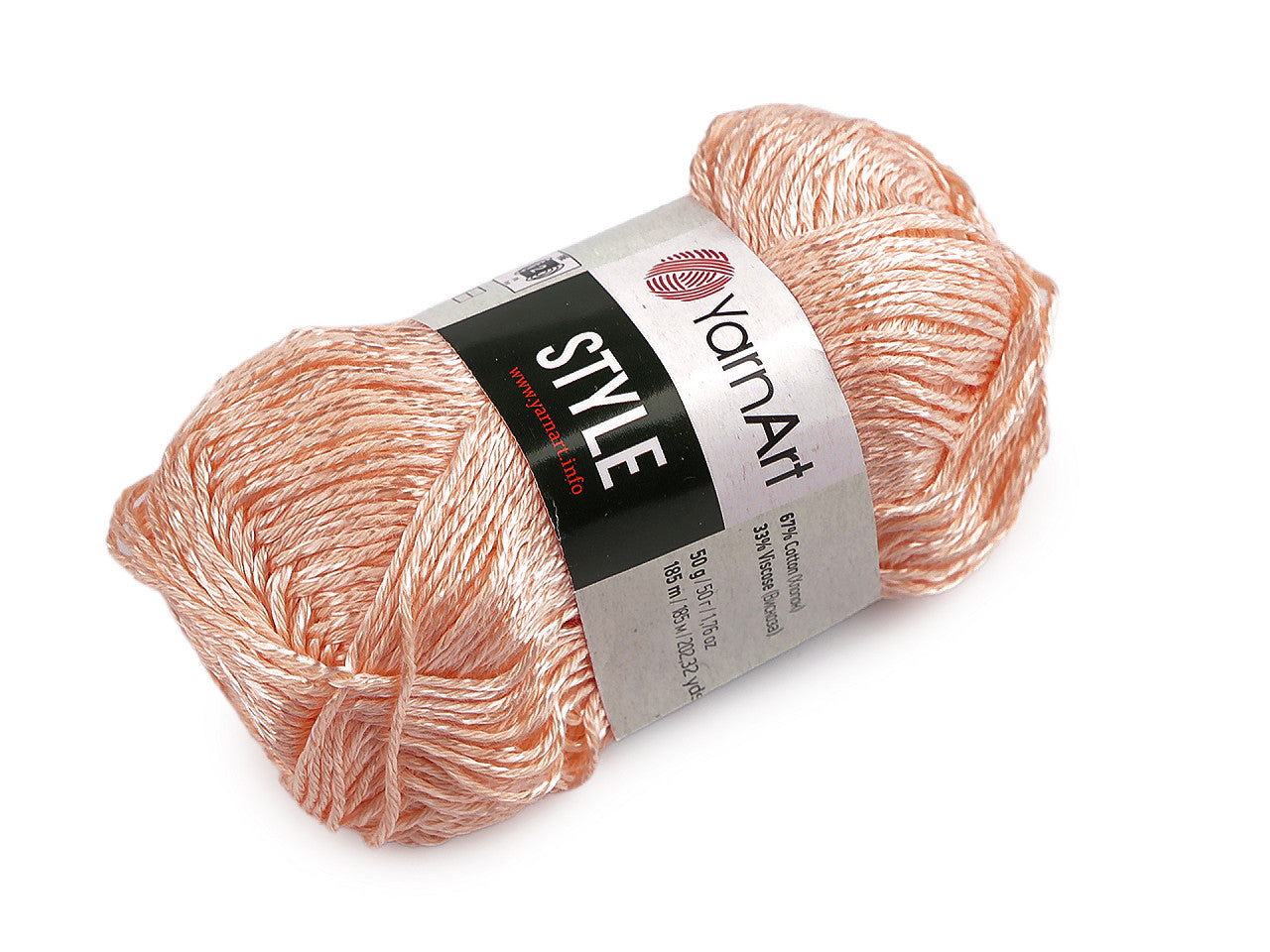 Pelote de laine en coton avec fibres de viscose, 50 g, Style - 1pc