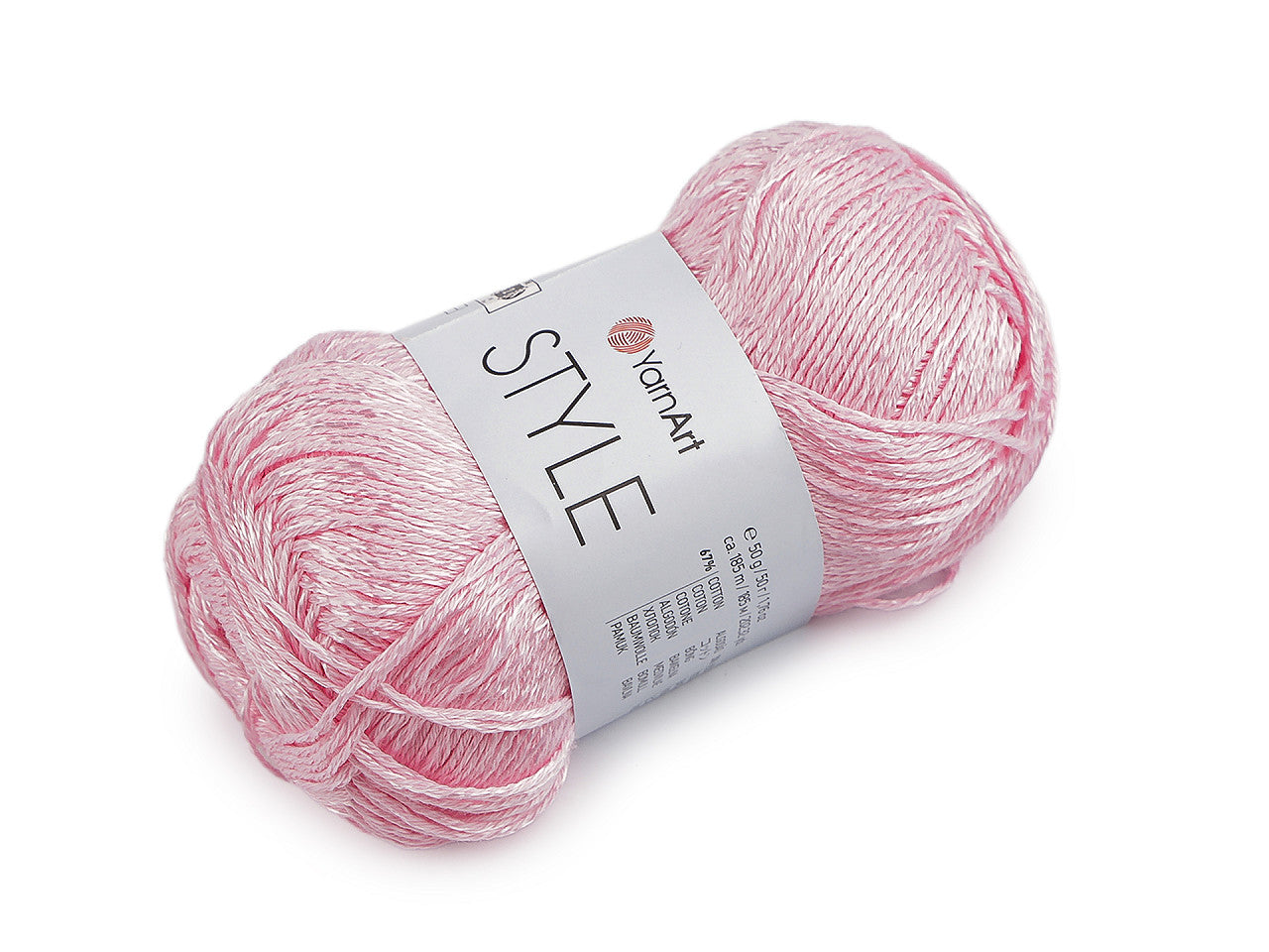 Pelote de laine en coton avec fibres de viscose, 50 g, Style - 1pc