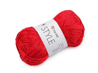 Pelote de laine en coton avec fibres de viscose, 50 g, Style - 1pc