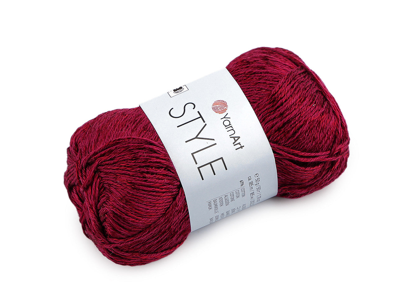 Pelote de laine en coton avec fibres de viscose, 50 g, Style - 1pc