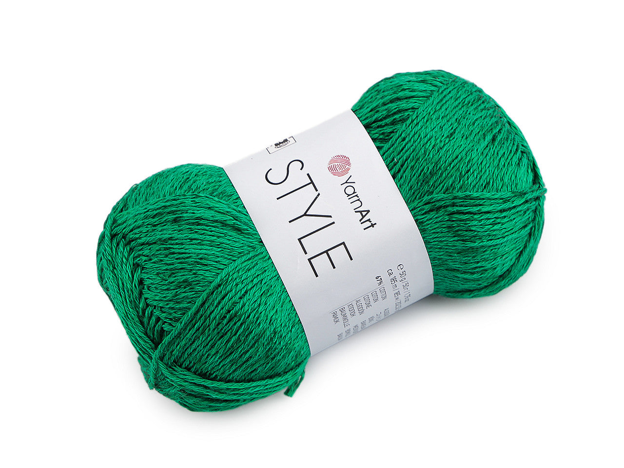 Pelote de laine en coton avec fibres de viscose, 50 g, Style - 1pc