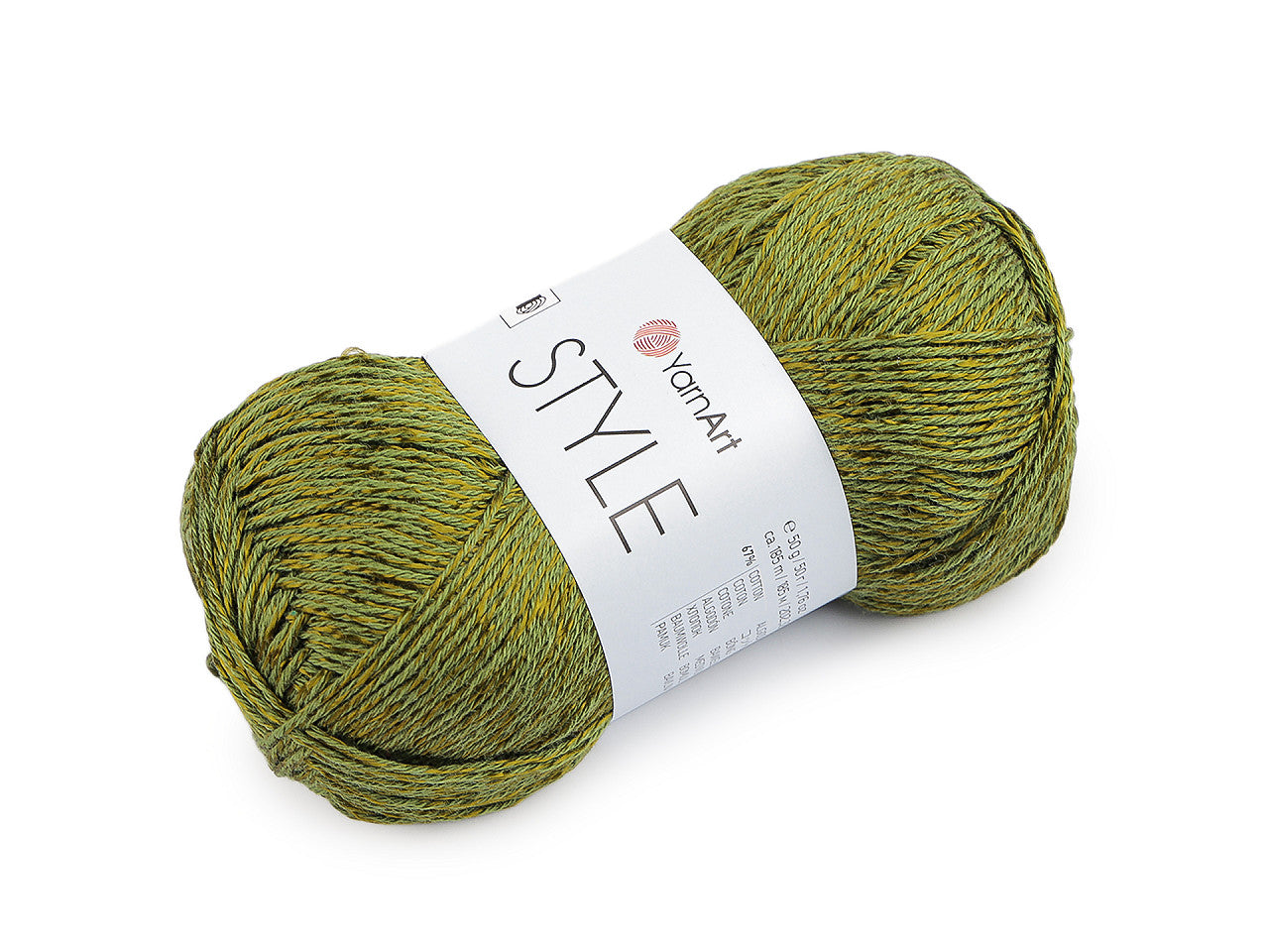Pelote de laine en coton avec fibres de viscose, 50 g, Style - 1pc