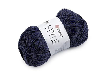 Pelote de laine en coton avec fibres de viscose, 50 g, Style - 1pc