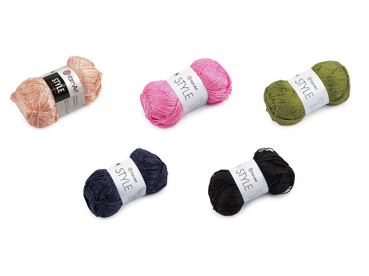 Pelote de laine en coton avec fibres de viscose, 50 g, Style - 1pc