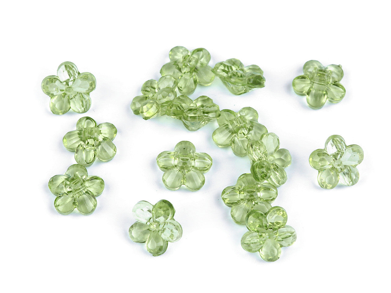 Boutons/Perles Fleurs en plastique, Ø 12 mm