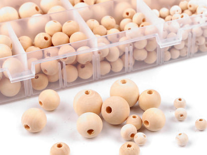 Ensemble de perles en bois dans une boîte - 1set
