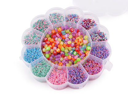 Ensemble de perles et fil de nylon dans une boîte - 1set