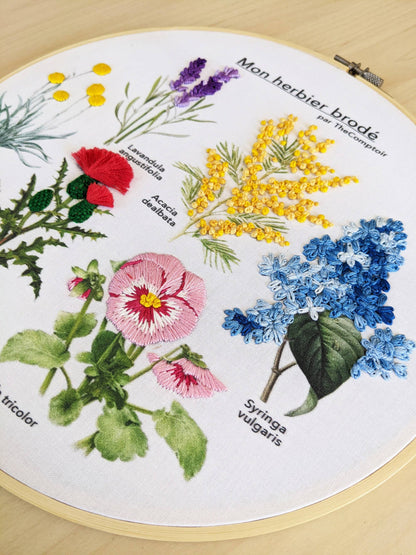 Kit de broderie d'herbier brodé