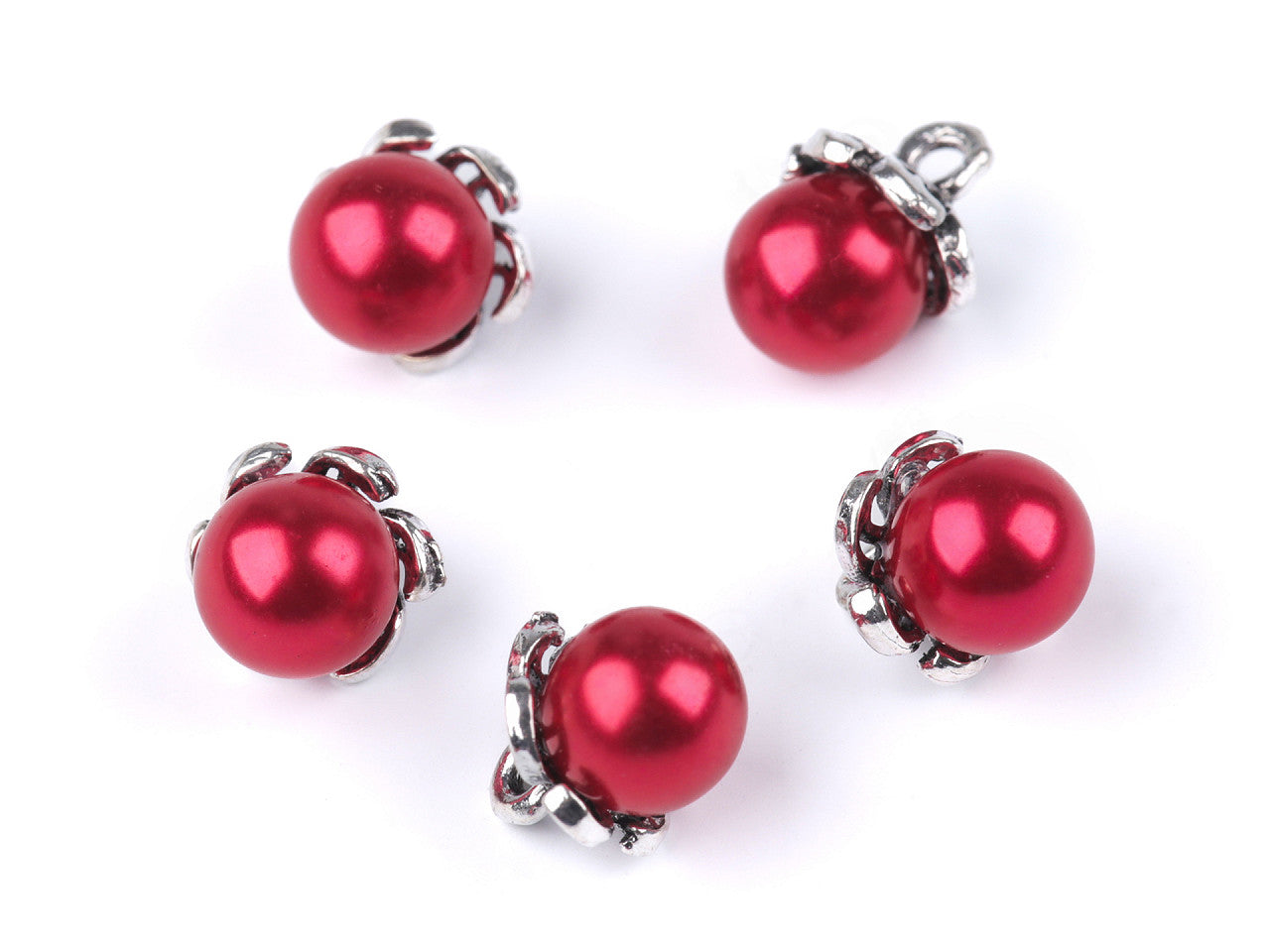 Bouton Perle avec capuchon/Breloque avec fausse perle, Ø 9 mm
