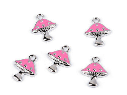 Breloque/Tirette de FAG - Lèvres, Plume, Sucette, Cœur, Champignon - 5pc