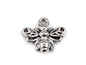 Pendentif/Tirette de fermeture Éclair métallique, mini abeille, 13 x 11 mm - 10pc